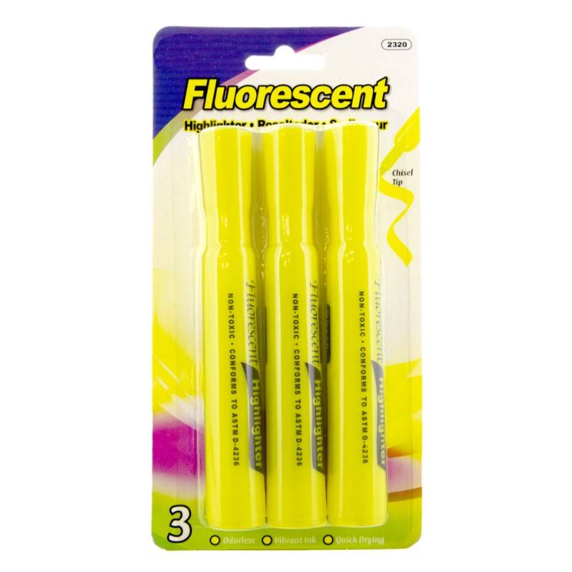 Desk Style (Pack) Fluorescent Highlighters Asst Color (12/Pack) ||| 144/72 PACKS | $1.31~4.44 PER PACK