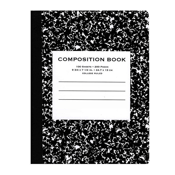 48 PACKS | $2.08 PER PACK || Composition Book C/R Black Marble 100 Ct.