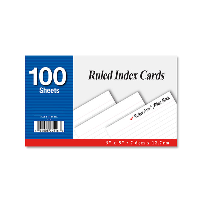 Ruled White Index Card 3" X 5" 200 Ct. ||| 36 PACKS | $1.38 PER PACK