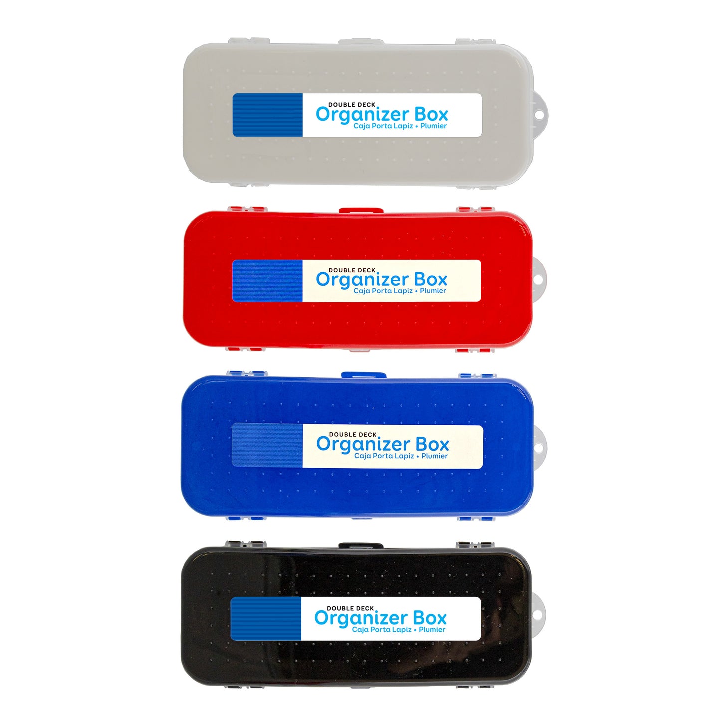 Pencil Case 8" Double Deck Organizer Box ||| 144 PACKS | $1.59 PER PACK