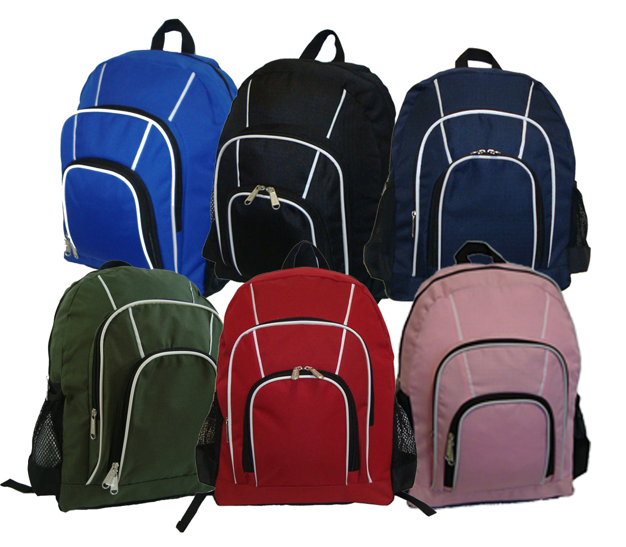 - 30 PACKS | $8.33 PER PACK || Wholesale Case Lot 30pcs 16 Inch Rip-stop Multi Pocket Backpack w/Side Mesh Pockets