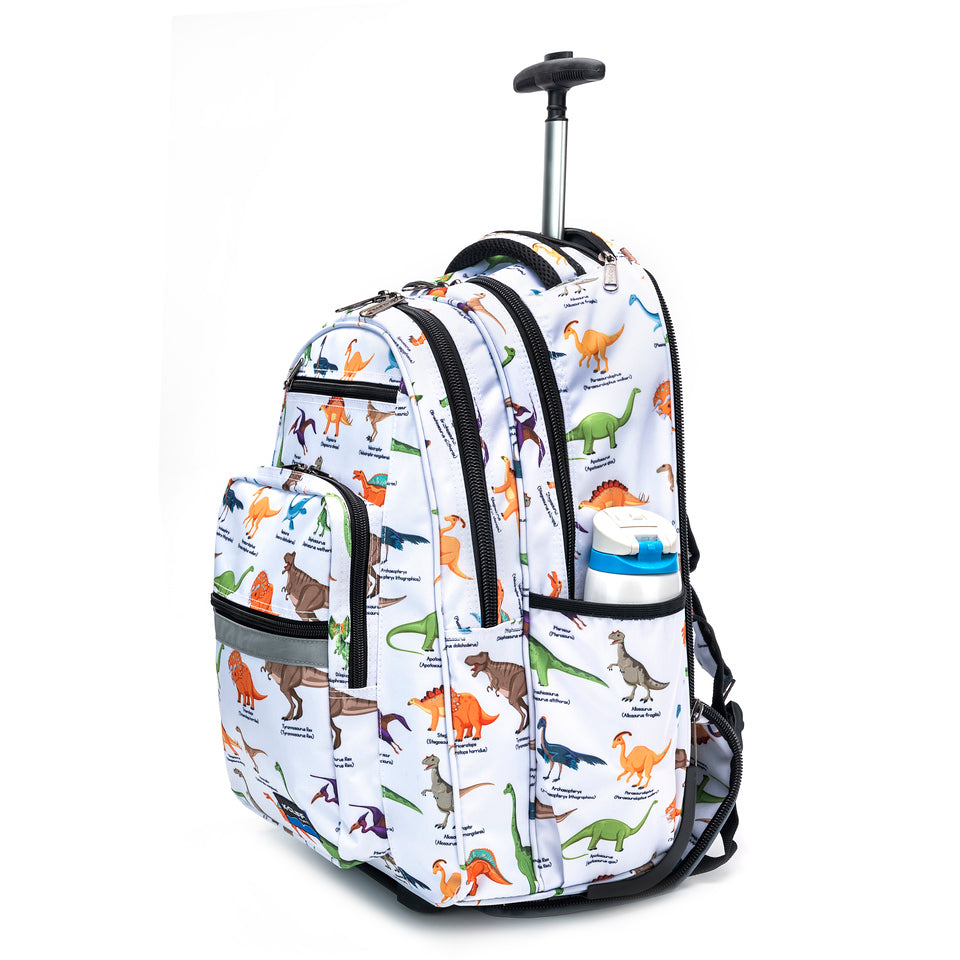 - 4 PACKS | $44.99 PER PACK || Wholesale Case Lot: 4pc Heavy Duty Rolling Backpack School Bookbag with Wheels Deluxe Wheeled Daypack