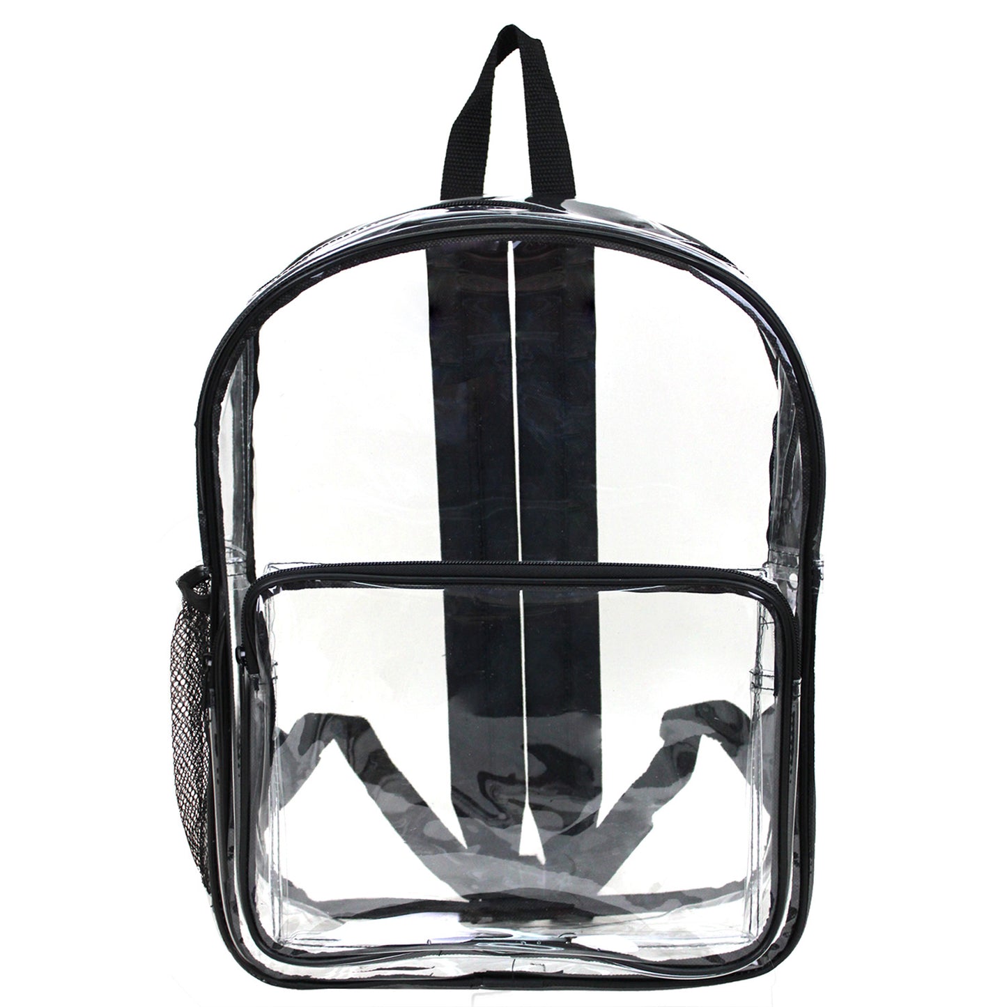 Wholesale Case Lot: 25 pcs 16" Heavy Duty Clear Security Backpack 0.3mm PVC Quality See-Through Student Bookbag ||| 25 PACKS | $6.76 PER PACK