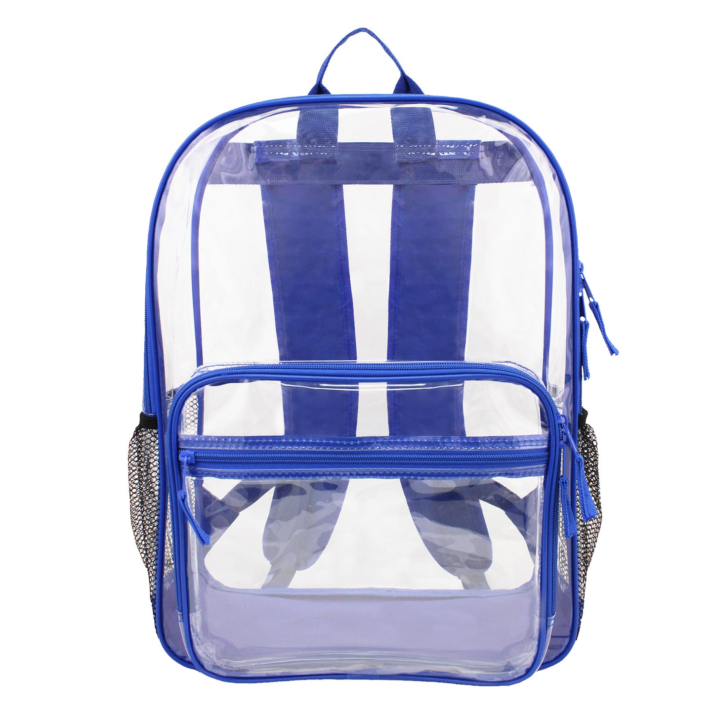 Wholesale Case Lot: 25 pcs 18" Heavy Duty Multi Function Backpack 0.3mm PVC Quality See-Through Student Bookbag ||| 25 PACKS | $8 PER PACK