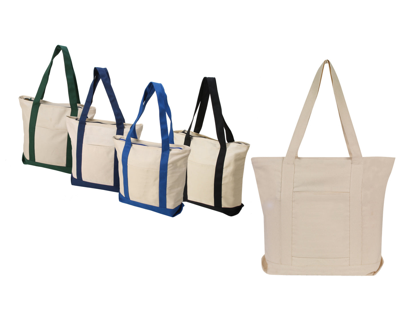 50 PACKS | $8.59 PER PACK || Case Lot: 50 pcs 19" Cotton Boat Tote 12oz