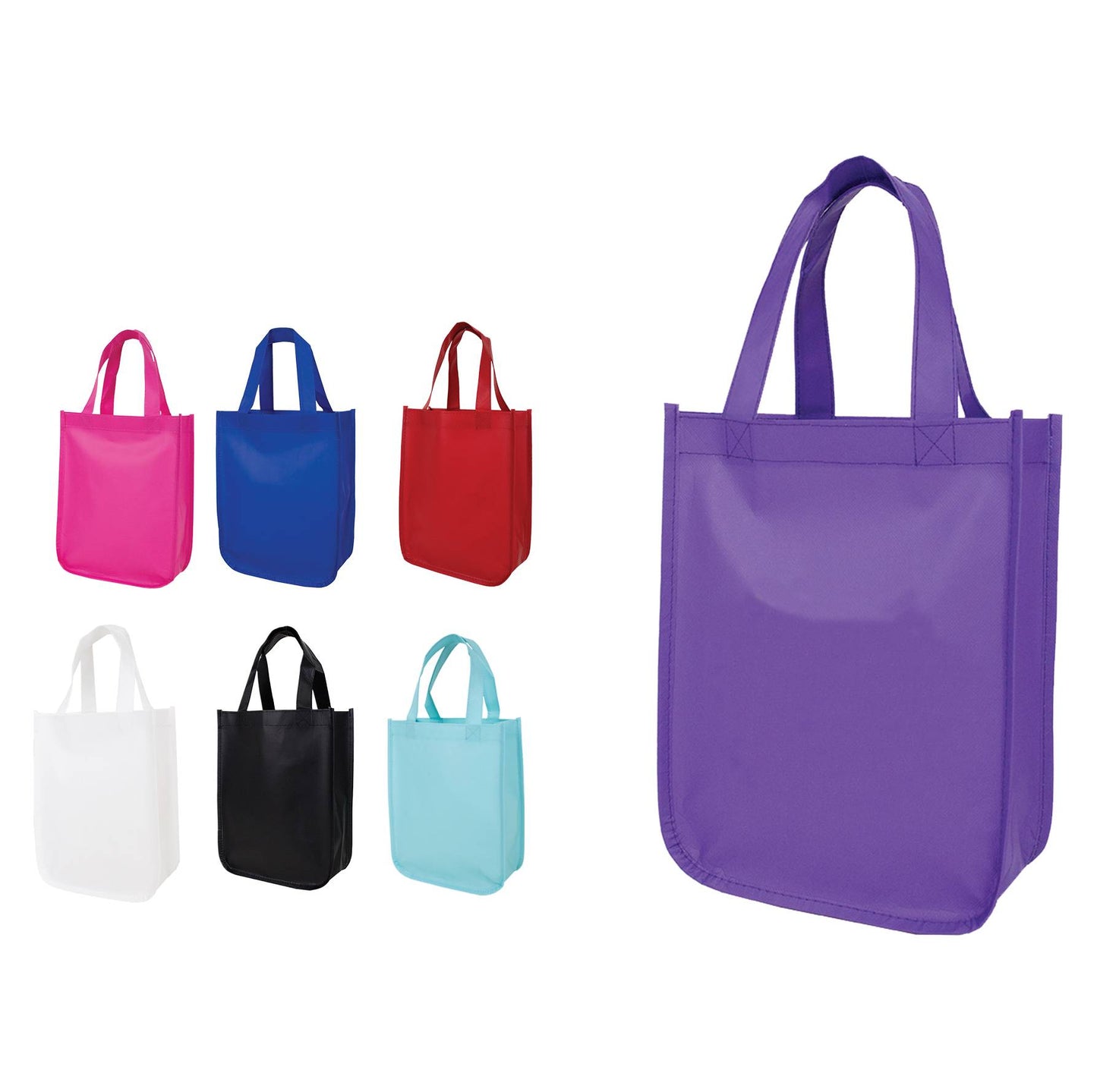 Case Lot: 200 pcs Non-Woven Cosmo Small Matte Laminated Tote 9"W x 11.5"H x 4"G ||| 200 PACKS | $1.65 PER PACK