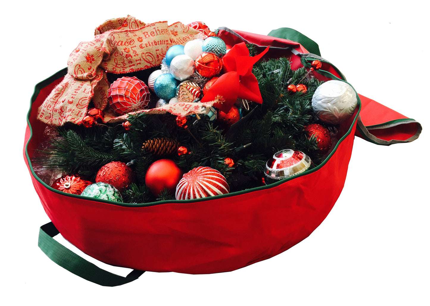 Wholesale Case Lot: 20 pcs Wreath Storage Bag Christmas Garland Holiday Ornament Storage | Up to 30 Inches ||| 20 PACKS | $9.49 PER PACK