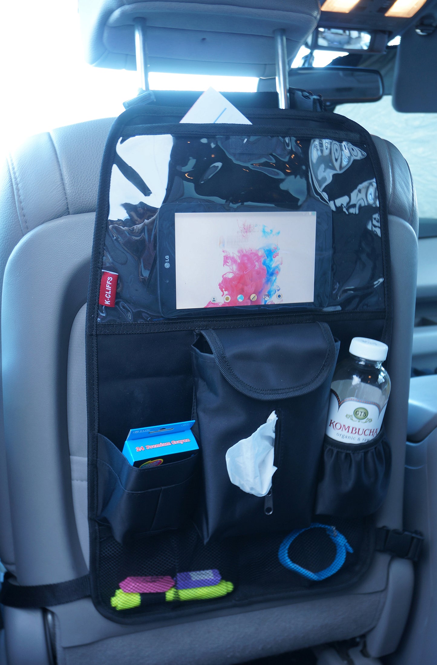 Wholesale Case Lot: 36pcs Backseat Organizer Easy Clean Car Seat Back Kick Mat | Adjustable Fitment Tablet Friendly Pocket ||| 36 PACKS | $5.55 PER PACK