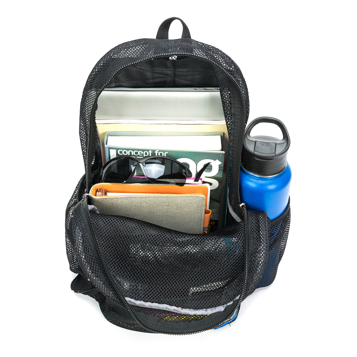 - 20 PACKS | $11.49 PER PACK || Wholesale Case Lot: 20 pcs Heavy Duty Classic Gym Student Mesh See Through Netting Backpack Padded Straps