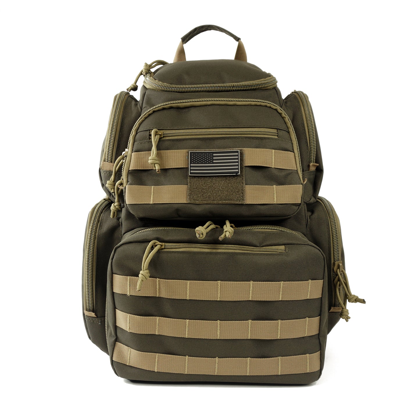Multiple compartments Tactical Lockable Range Backpack with Free USA Patch and rain cover