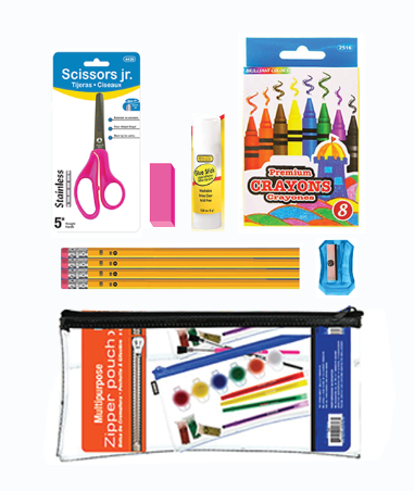 48 PACKS | $4.89 PER PACK || Wholesale School Supply Kit-Set A (17 items)