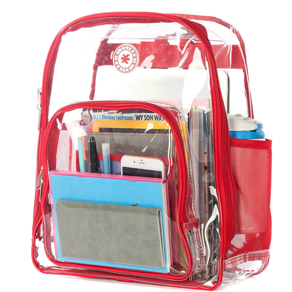 - 20 PACKS | $19.99 PER PACK || Wholesale Case Lot: 20pcs Clear Backpacks - Durable PVC, Quality See-Through Student Bookbag