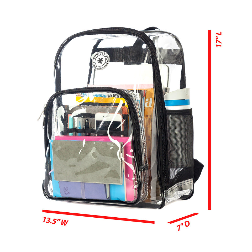 - 20 PACKS | $19.99 PER PACK || Wholesale Case Lot: 20pcs Clear Backpacks - Durable PVC, Quality See-Through Student Bookbag