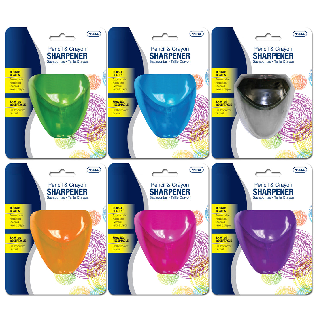 Dual Blade Sharpener w/Triangle receptacle ||| 144 PACKS | $0.83 PER P ...