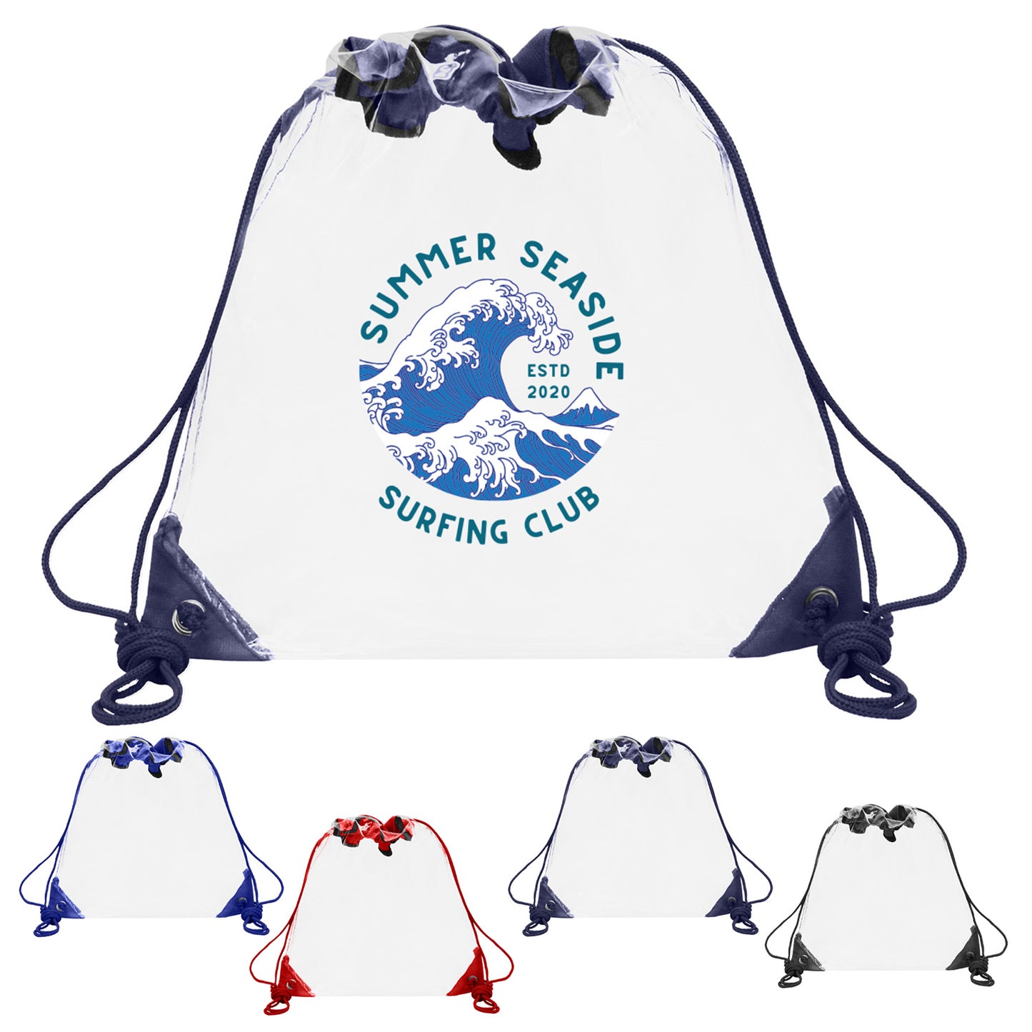Clear Stadium-Approved Drawstring Bag – Bulk Cinch Packs for event ll$.33/unit