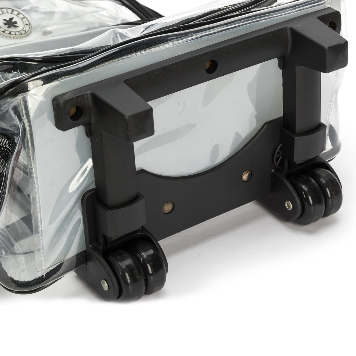 - 4 PACKS | $35.99 PER PACK ||    Wholesale Case Lot: 4pc Rolling Clear Backpack: Heavy-Duty See-Through Daypack with Wheels for School and Travel