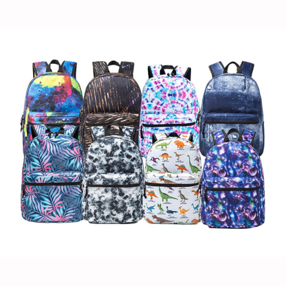 -  25/20 PACKS | $8.79 ~ $8.99 PER PACK ||    Wholesale Case Lot: 20pcs Classic Printed Backpack: Simple Patterns, Ideal for Travel, Laptop, and Tablet Storage