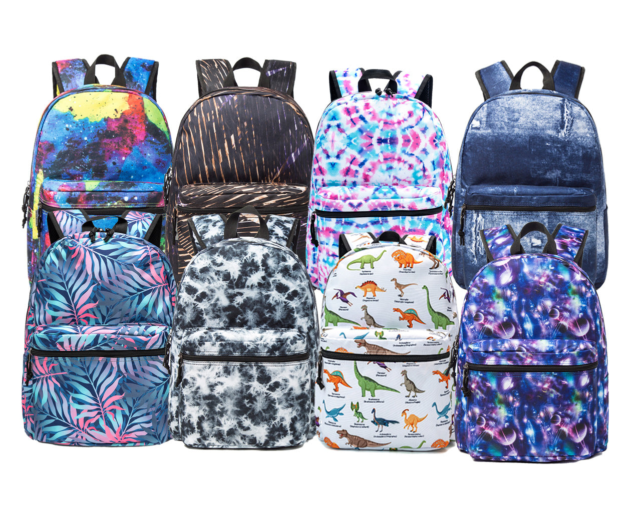 -  25/20 PACKS | $8.79 ~ $8.99 PER PACK ||    Wholesale Case Lot: 20pcs Classic Printed Backpack: Simple Patterns, Ideal for Travel, Laptop, and Tablet Storage