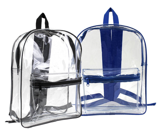 50 PACKS | $6.5 PER PACK ||    Wholesale Case Lot: 50 pcs 15" Car Backpacks 0.3mm PVC Quality See-Through Student Bookbagle