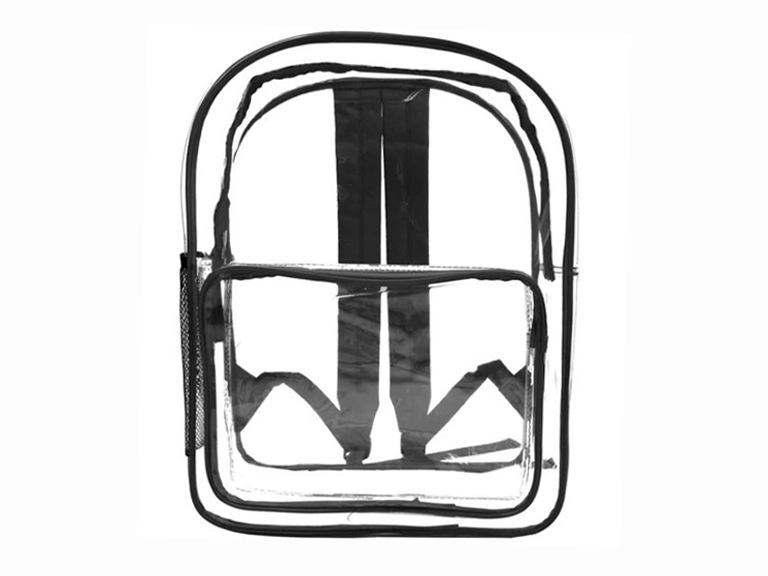 Wholesale Case Lot: 25 pcs 17" Heavy Duty Clear Security Backpack 0.3mm PVC Quality See-Through Student Bookbag  |||   25 PACKS | $8.99 PER PACK