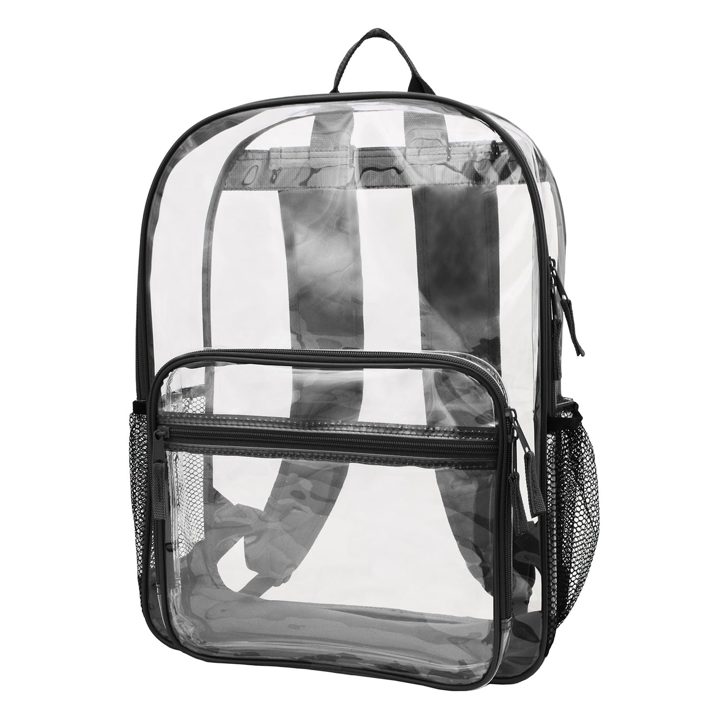 Wholesale Case Lot: 25 pcs 18" Heavy Duty Multi Function Backpack 0.3mm PVC Quality See-Through Student Bookbag  |||   25 PACKS | $8 PER PACK