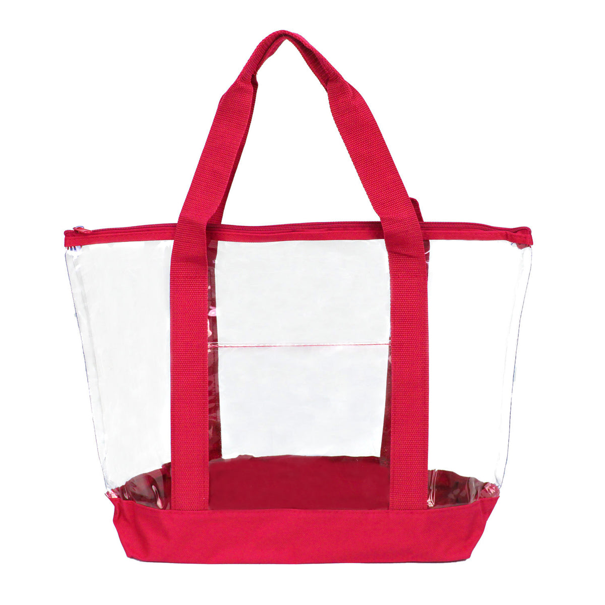 50pcs pack  | 19" Heavy Duty Clear Security Tote Bag – Zipper Top with 600D Bottom