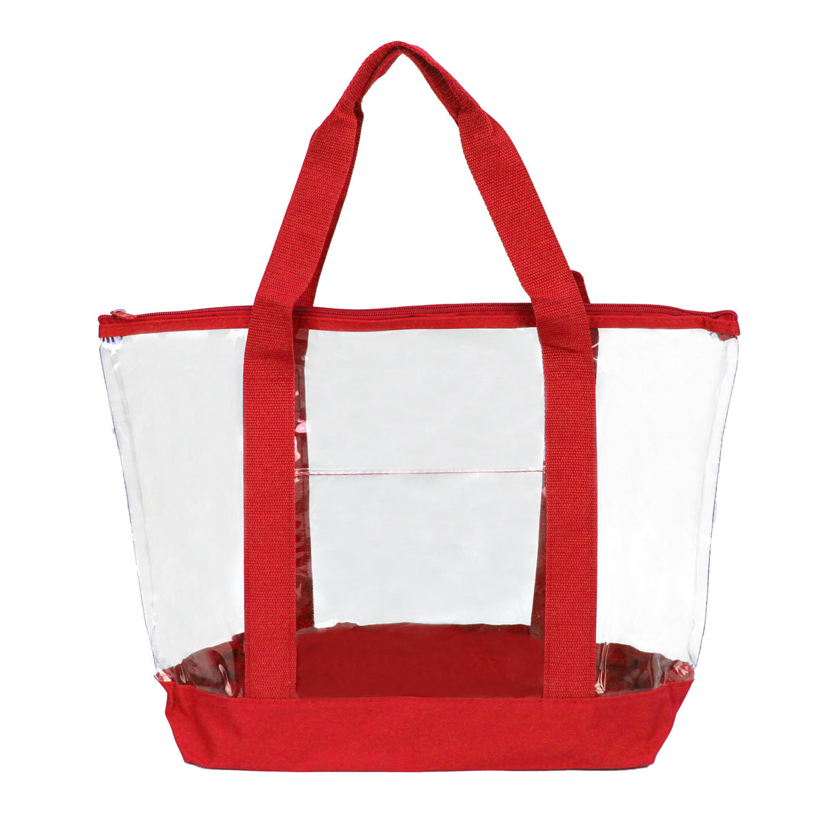 50pcs pack  | 19" Heavy Duty Clear Security Tote Bag – Zipper Top with 600D Bottom