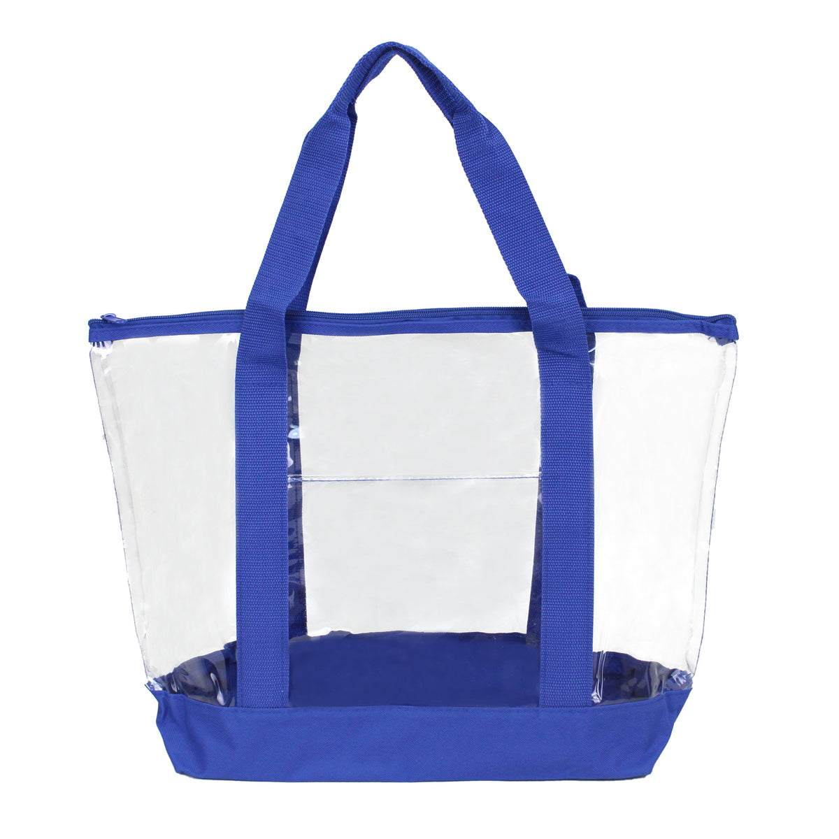 50pcs pack  | 19" Heavy Duty Clear Security Tote Bag – Zipper Top with 600D Bottom