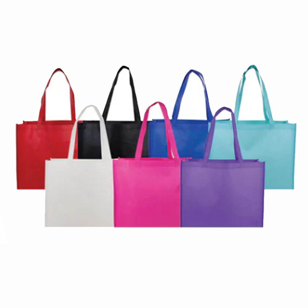 Case Lot: 100 pcs Non-Woven Cosmo Large Matte Laminated Tote 16"H x 17.5"W x 6.5"G   |||   100 PACKS | $2.39  PER PACK