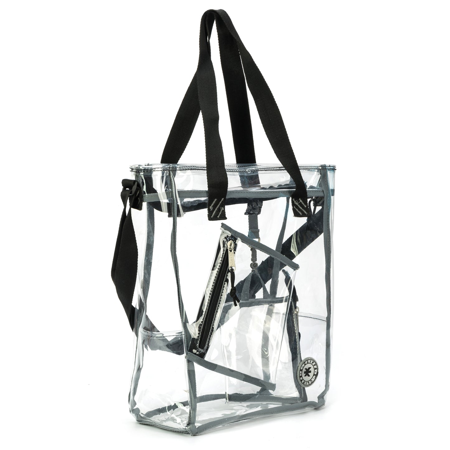 Wholesale Case Lot: 25-Pack Heavy Duty Clear Tote Quality See-Through Messenger Work Bag - Durable Transparent PVC  |||   25 PACKS | $9.99 PER PACK