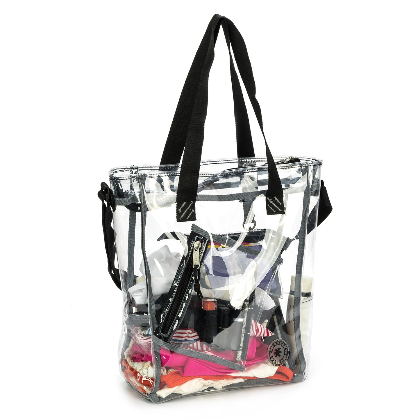 Wholesale Case Lot: 25-Pack Heavy Duty Clear Tote Quality See-Through Messenger Work Bag - Durable Transparent PVC  |||   25 PACKS | $9.99 PER PACK