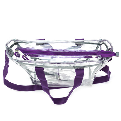 Wholesale Case Lot: 25-Pack Heavy Duty Clear Tote Quality See-Through Messenger Work Bag - Durable Transparent PVC  |||   25 PACKS | $9.99 PER PACK