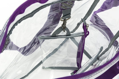 Wholesale Case Lot: 25-Pack Heavy Duty Clear Tote Quality See-Through Messenger Work Bag - Durable Transparent PVC  |||   25 PACKS | $9.99 PER PACK