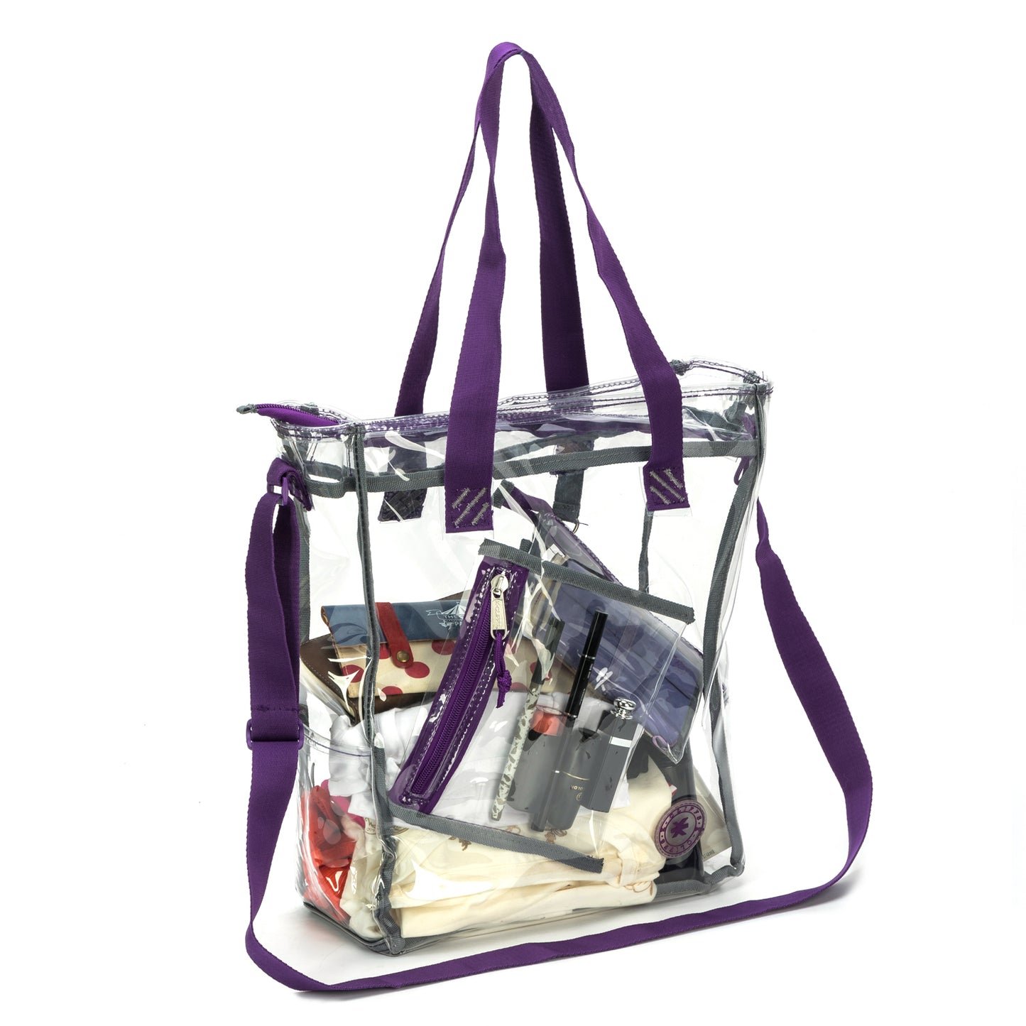 Wholesale Case Lot: 25-Pack Heavy Duty Clear Tote Quality See-Through Messenger Work Bag - Durable Transparent PVC  |||   25 PACKS | $9.99 PER PACK