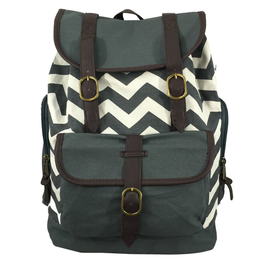 Wholesale Case Lot: 18 Pieces of 18-Inch Printed Cotton Canvas Laptop Backpack with Pattern Design  |||   18 PACKS | $9.99 PER PACK