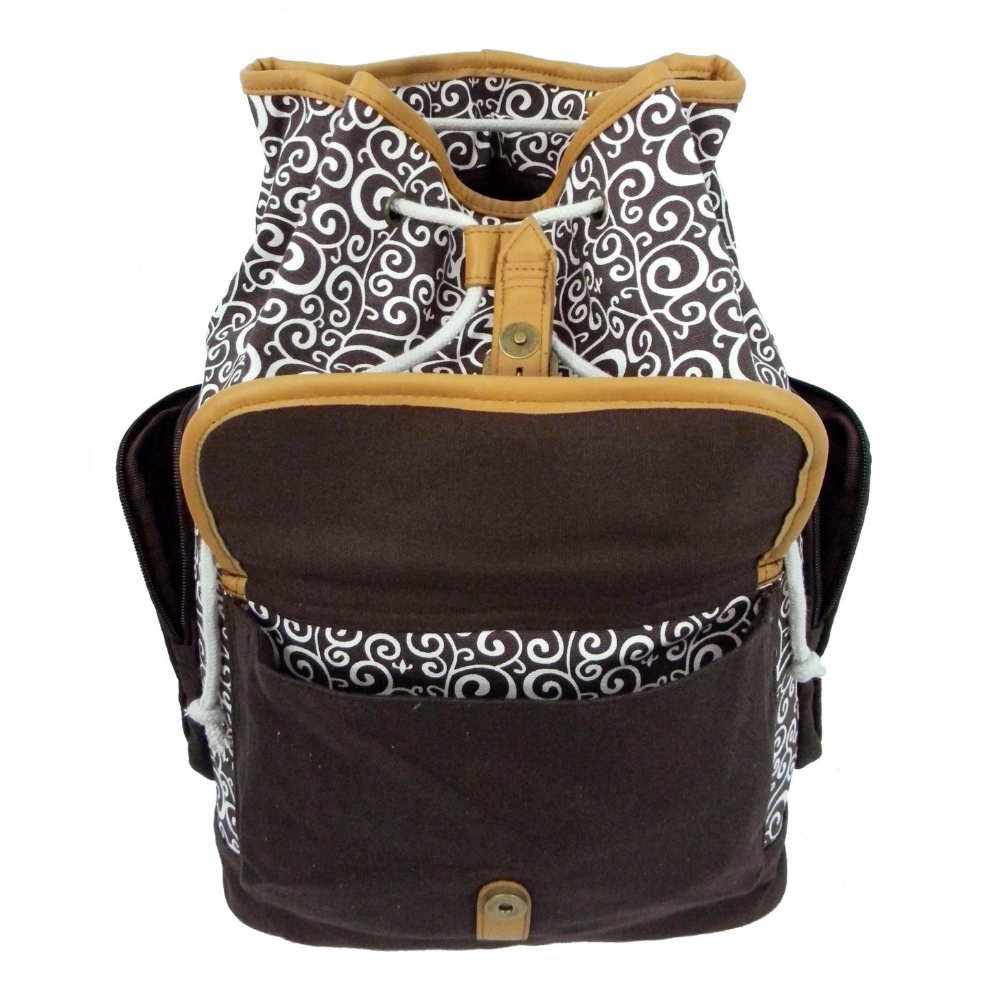 Wholesale Case Lot: 18 Pieces of 18-Inch Printed Cotton Canvas Laptop Backpack with Pattern Design  |||   18 PACKS | $9.99 PER PACK