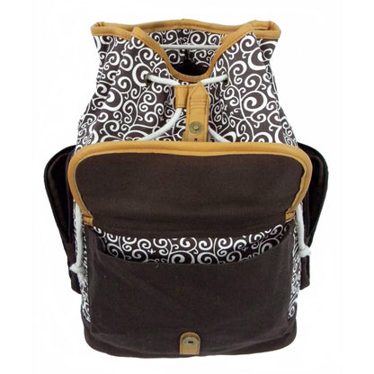 Wholesale Case Lot: 18 Pieces of 18-Inch Printed Cotton Canvas Laptop Backpack with Pattern Design  |||   18 PACKS | $9.99 PER PACK