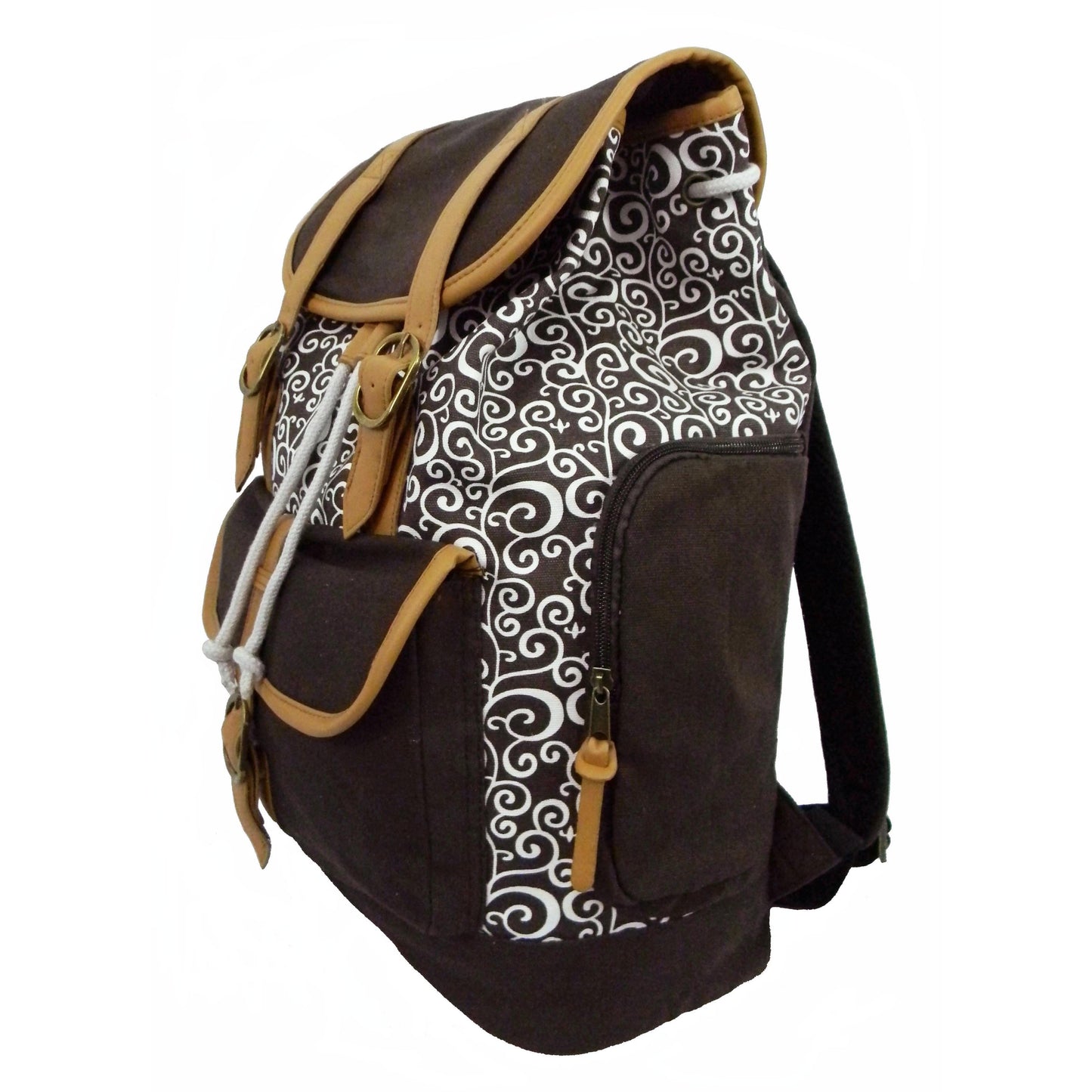 Wholesale Case Lot: 18 Pieces of 18-Inch Printed Cotton Canvas Laptop Backpack with Pattern Design  |||   18 PACKS | $9.99 PER PACK