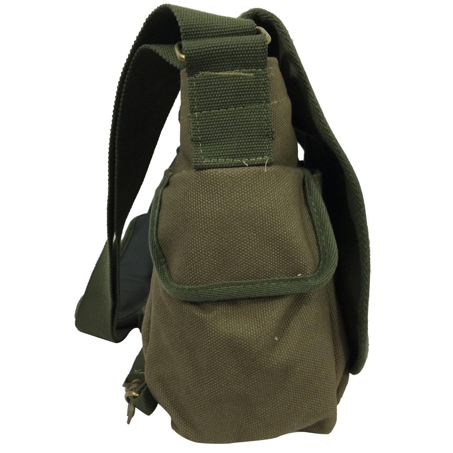 Wholesale Case Lot: 10 pc Vintage Military Canvas Messenger Bag: Classic, Heavy-Duty Laptop Bookbag for Students, School, and Travel  |||   10 PACKS | $26.99 PER PACK