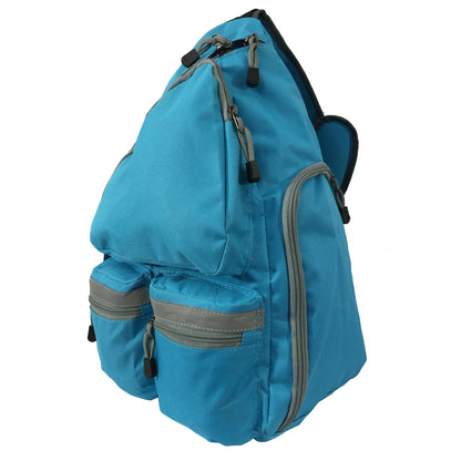 Wholesale Case Lot: 20 pc High-Visibility Water-Resistant Sling Backpack: Heavy-Duty Laptop Bookbag with Reflective Safety Stripe  |||   20 PACKS | $12.49 PER PACK
