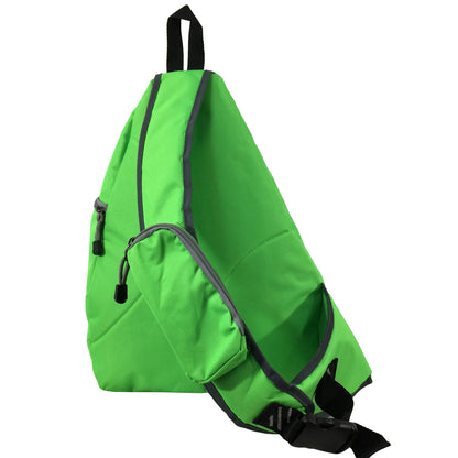 Wholesale Case Lot: 20 pc High-Visibility Water-Resistant Sling Backpack: Heavy-Duty Laptop Bookbag with Reflective Safety Stripe  |||   20 PACKS | $12.49 PER PACK