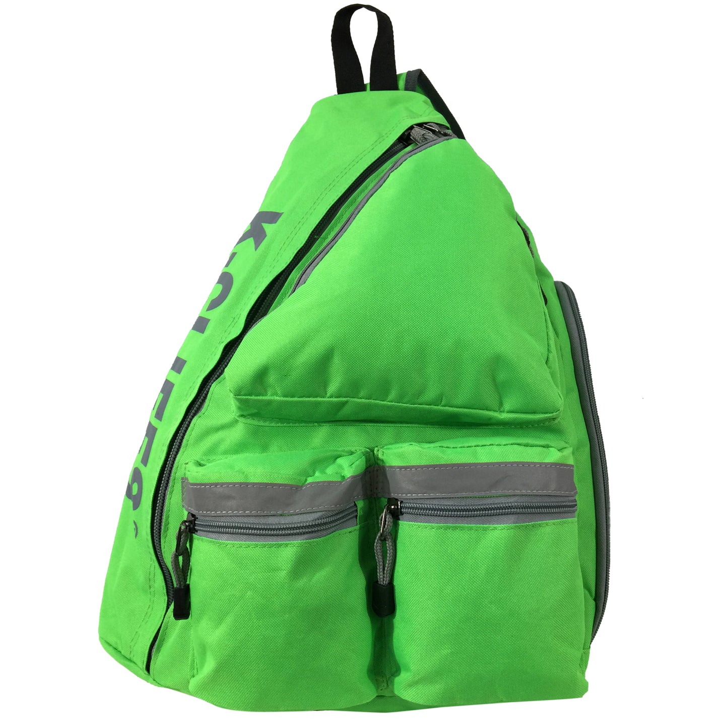 Wholesale Case Lot: 20 pc High-Visibility Water-Resistant Sling Backpack: Heavy-Duty Laptop Bookbag with Reflective Safety Stripe  |||   20 PACKS | $12.49 PER PACK