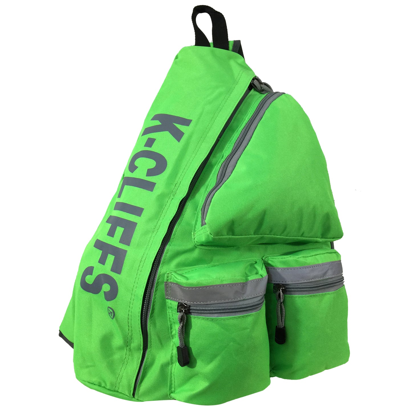 Wholesale Case Lot: 20 pc High-Visibility Water-Resistant Sling Backpack: Heavy-Duty Laptop Bookbag with Reflective Safety Stripe  |||   20 PACKS | $12.49 PER PACK