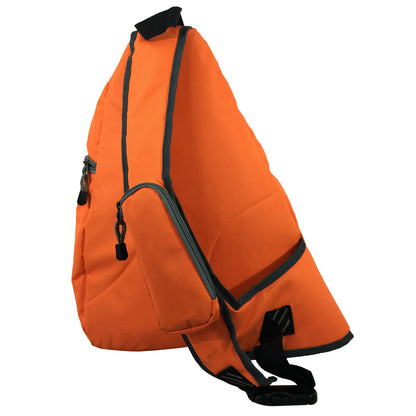 Wholesale Case Lot: 20 pc High-Visibility Water-Resistant Sling Backpack: Heavy-Duty Laptop Bookbag with Reflective Safety Stripe  |||   20 PACKS | $12.49 PER PACK