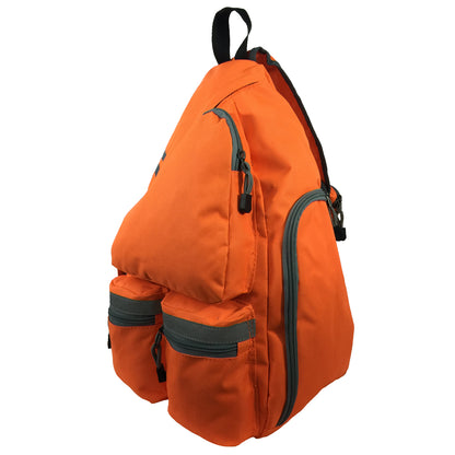 Wholesale Case Lot: 20 pc High-Visibility Water-Resistant Sling Backpack: Heavy-Duty Laptop Bookbag with Reflective Safety Stripe  |||   20 PACKS | $12.49 PER PACK