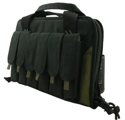 Wholesale Case Lot: 12pcs Pistol Case Lockable Memory Foam Handgun Storage Pouch Carrying Bag | 6 Magazine Pockets  |||  12 PACKS | $16.66 PER PACK