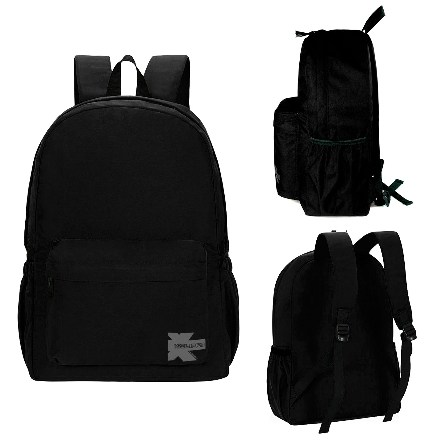 Wholesale Case Lot: 25 pcs Basic 18" School Backpack Simple Student School Bag Lightweight  |||   25 PACKS | $7.99 PER PACK