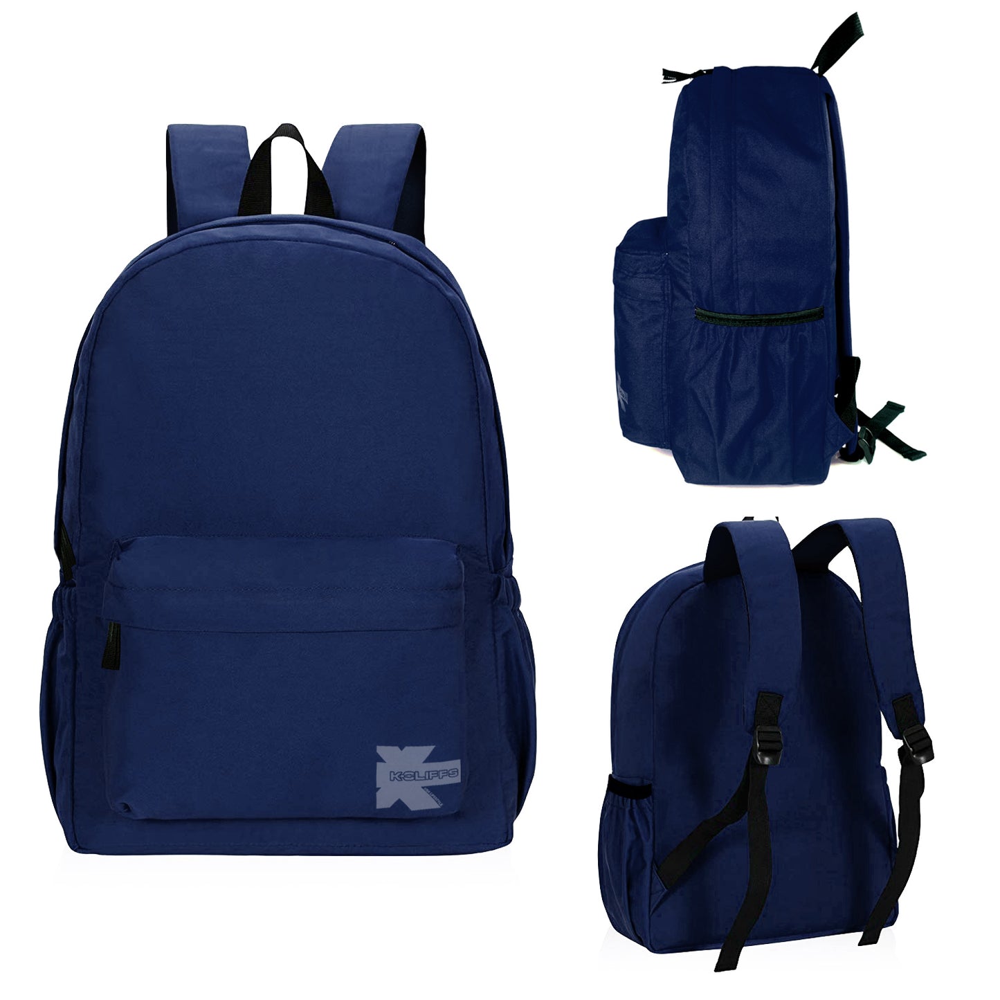 Wholesale Case Lot: 25 pcs Basic 18" School Backpack Simple Student School Bag Lightweight  |||   25 PACKS | $7.99 PER PACK