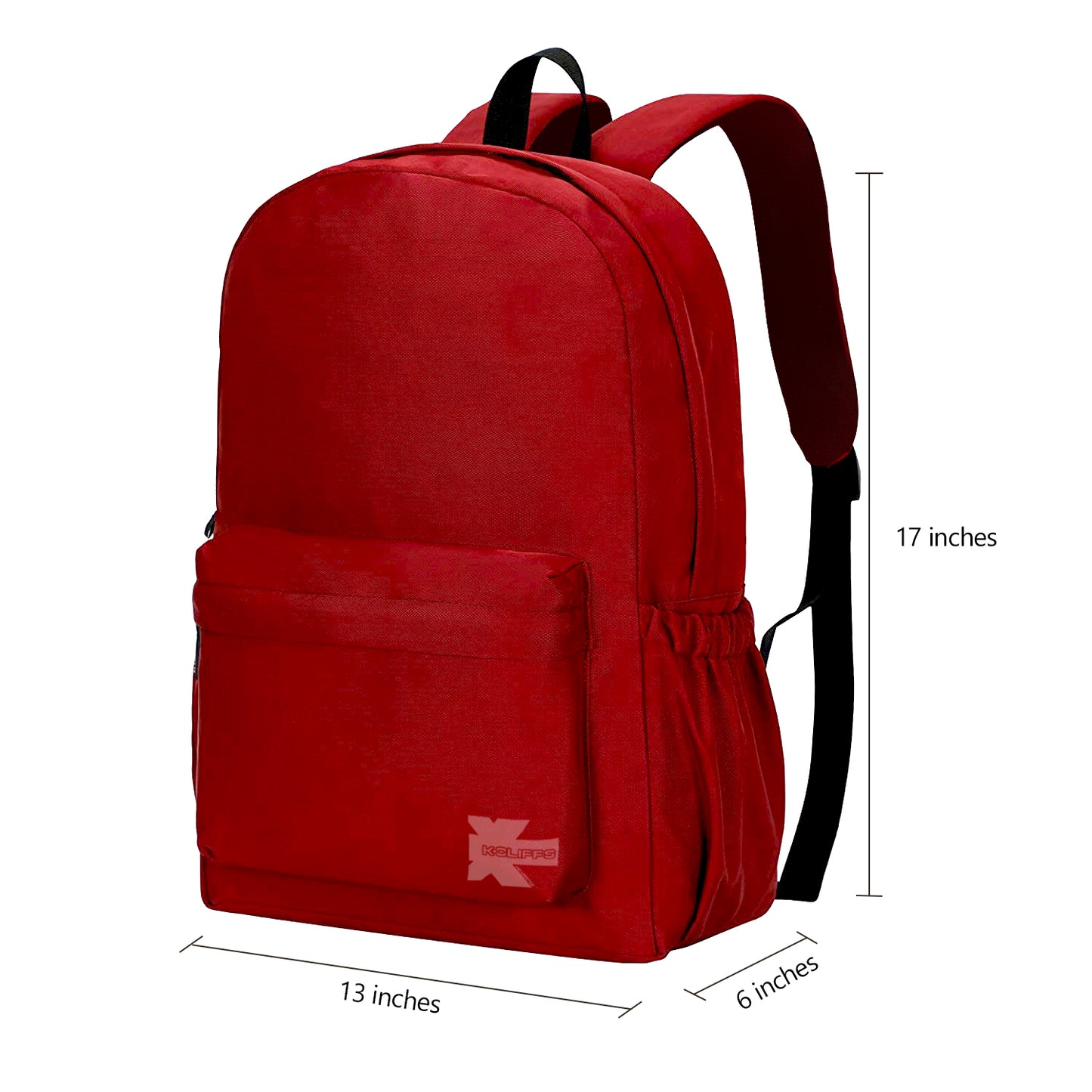 Wholesale Case Lot: 25 pcs Basic 18" School Backpack Simple Student School Bag Lightweight  |||   25 PACKS | $7.99 PER PACK