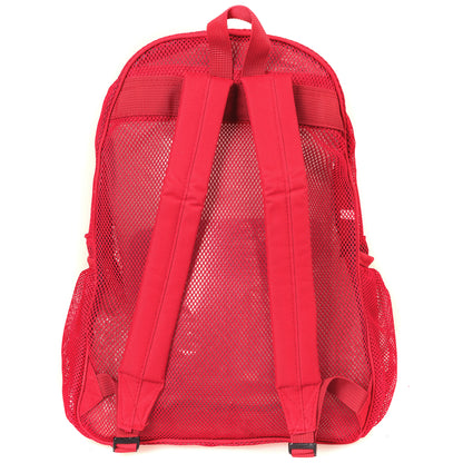 - 20 PACKS | $11.49 PER PACK ||    Wholesale Case Lot: 20 pcs Heavy Duty Classic Gym Student Mesh See Through Netting Backpack Padded Straps
